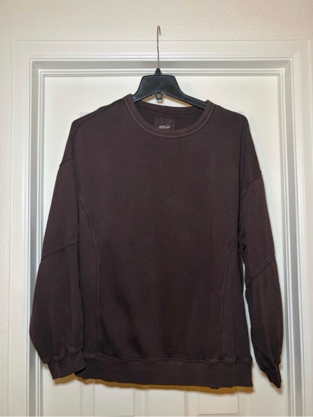 aerie summer Brown Crewneck Sweatshirt size large